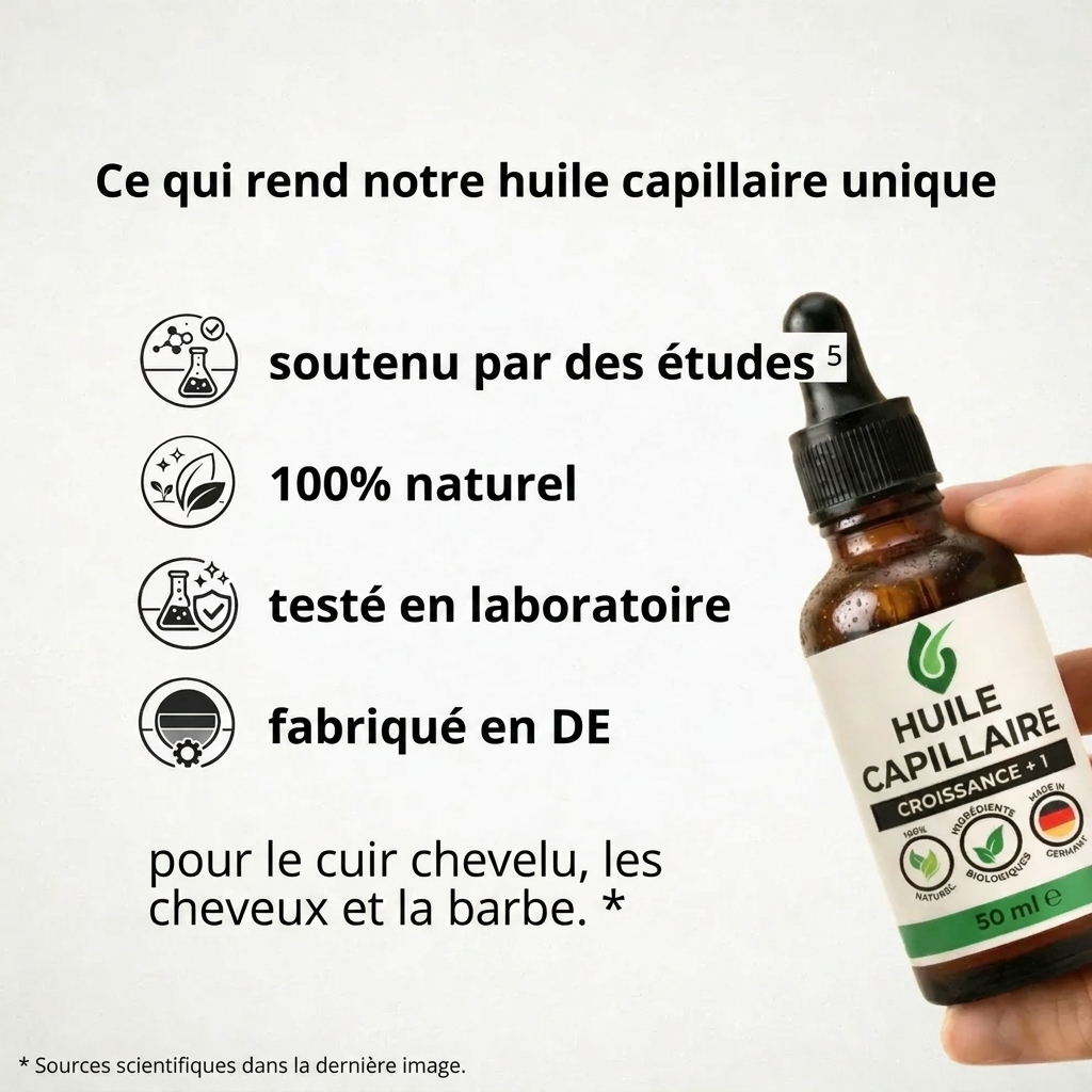 Huile capillaire bio premium Croissance+